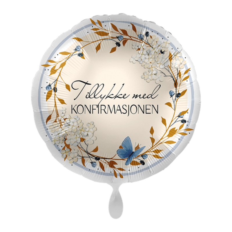 Folieballong Tillykke med konfirmasjonen, gull, 43 cm