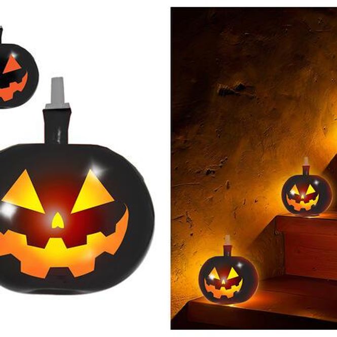 Hovedbilde Halloweenballonger med led-lys  sorte gresskar, 5 ...
