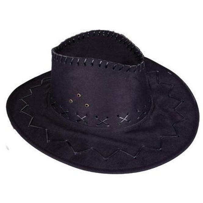 Hovedbilde Cowboyhatt Sort, semsket look