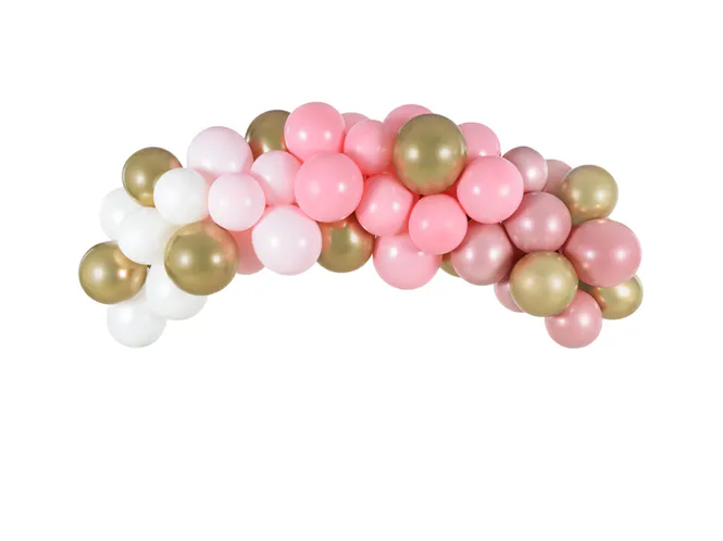 Hovedbilde Ballongbue rosa og gull - 200 cm