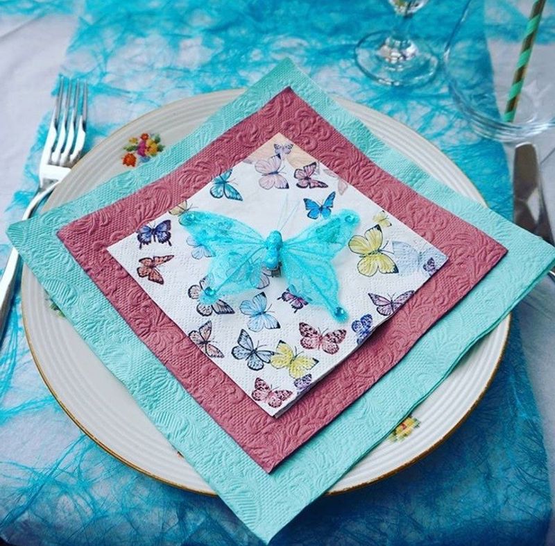 Elegance Aqua / Mint Middag Servietter