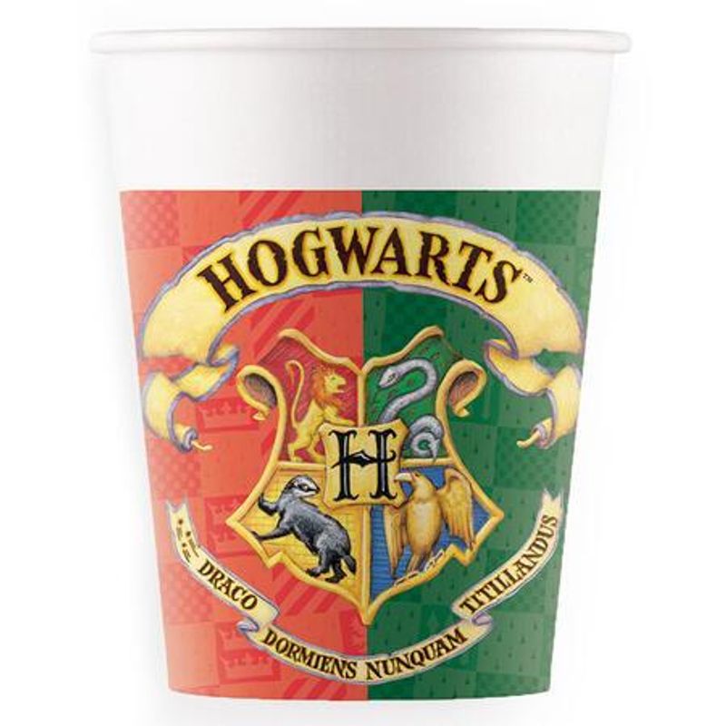 Harry Potter Hogwarts Houses Papirkopper 200 ml (8 stk)
