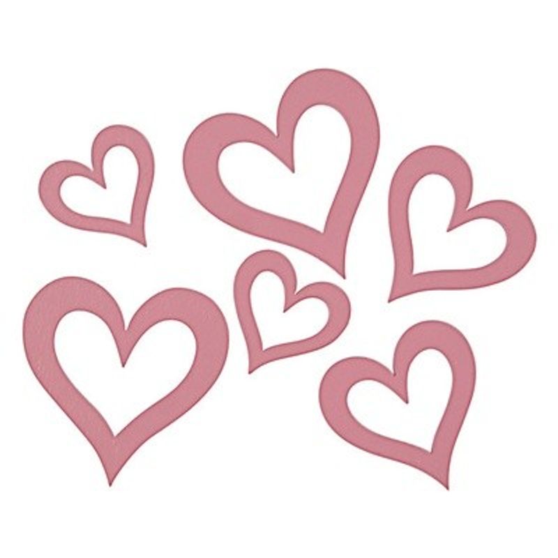 Hjerter 24 stk lys rosa i tre