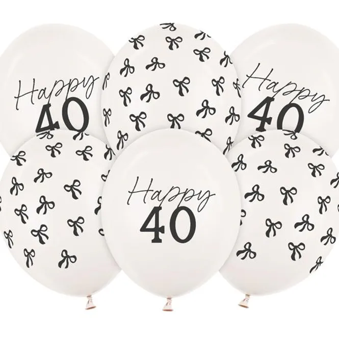 Hovedbilde Ballonger 30 cm, Happy 40, Pastel Offwhite (6 ...