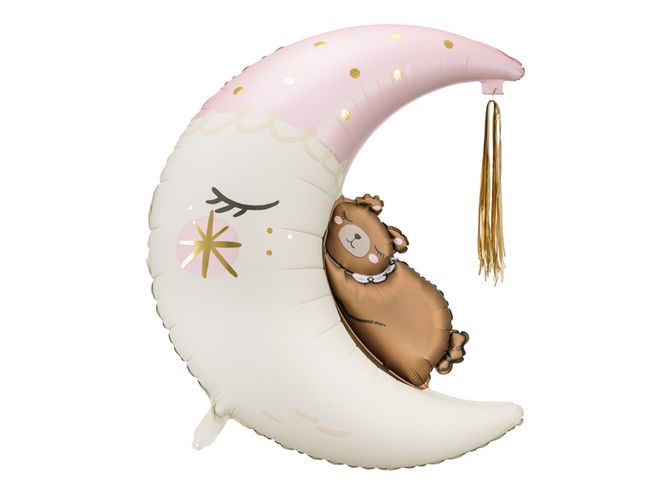 Hovedbilde Folieballong - Teddy på månen Rose