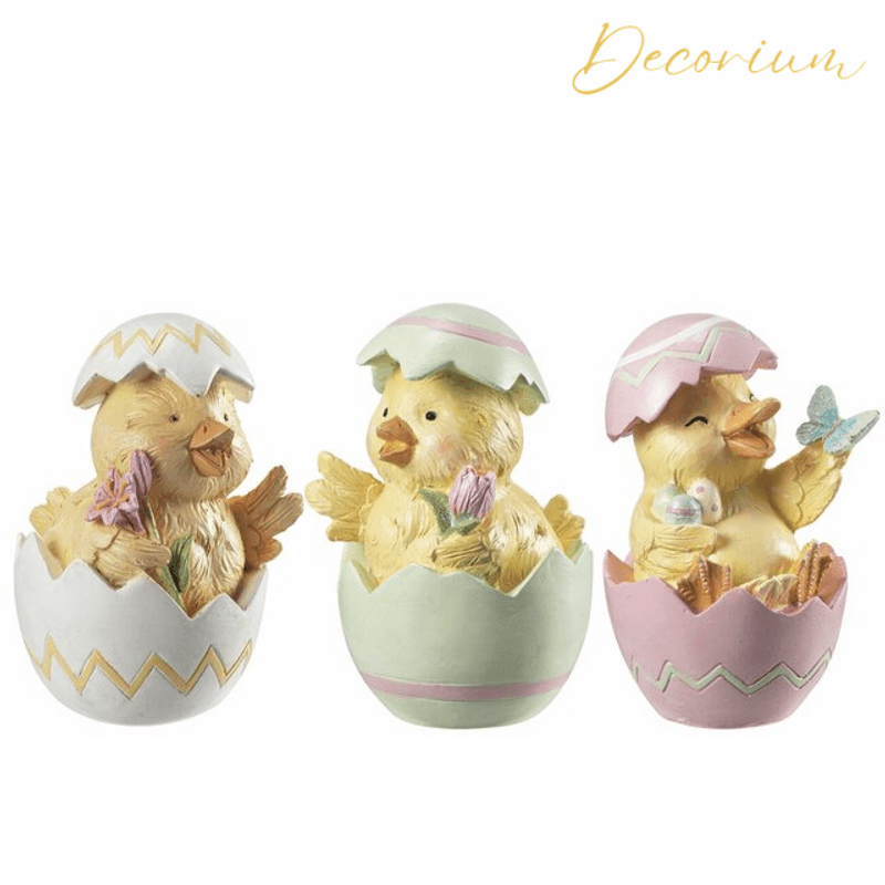 Kyllinger i egg - 1 stk dekorfigur rosa