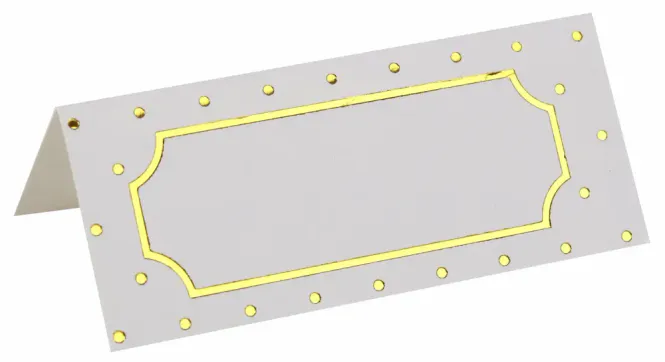 Hovedbilde Bordkort - Hvit med gullprikker