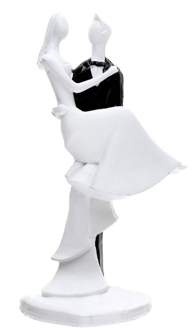 Hovedbilde Kaketopp brudepar – løfter bruden hvit/sort