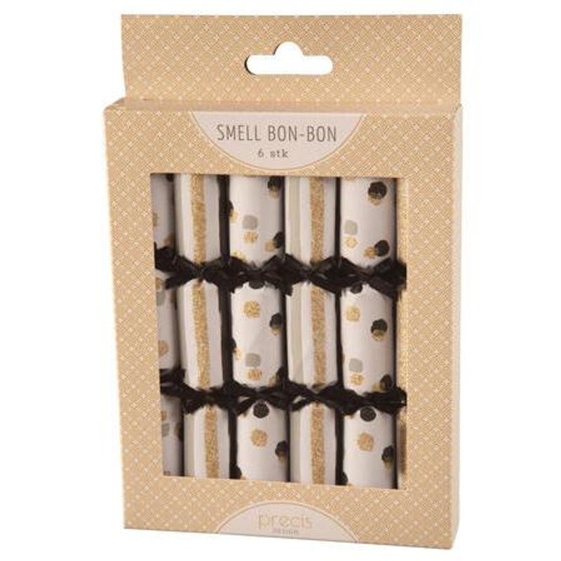 Smell Bon-Bon Sort, Sølv og Gullglitter (6 stk)