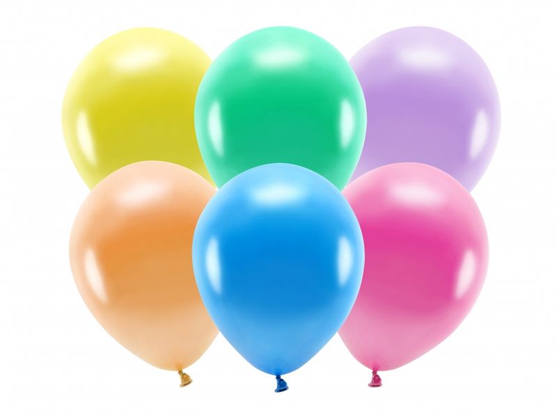 ECO Ballonger 10 Stk, 30cm - Metallisk, Flere farger