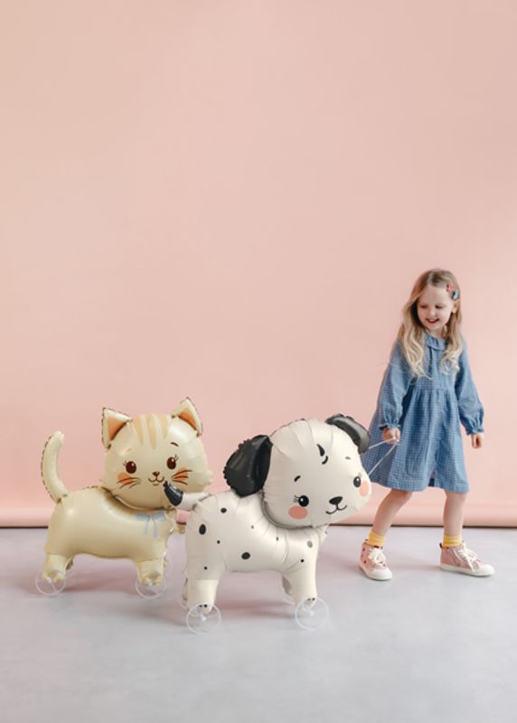 Folieballong katt på hjul 65 cm