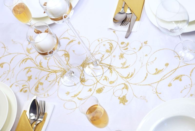 Organza Krem/Gull 9m