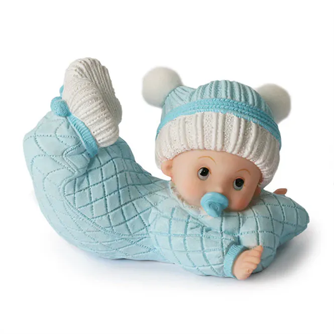 Hovedbilde Bordpynt - Baby liggende Blå