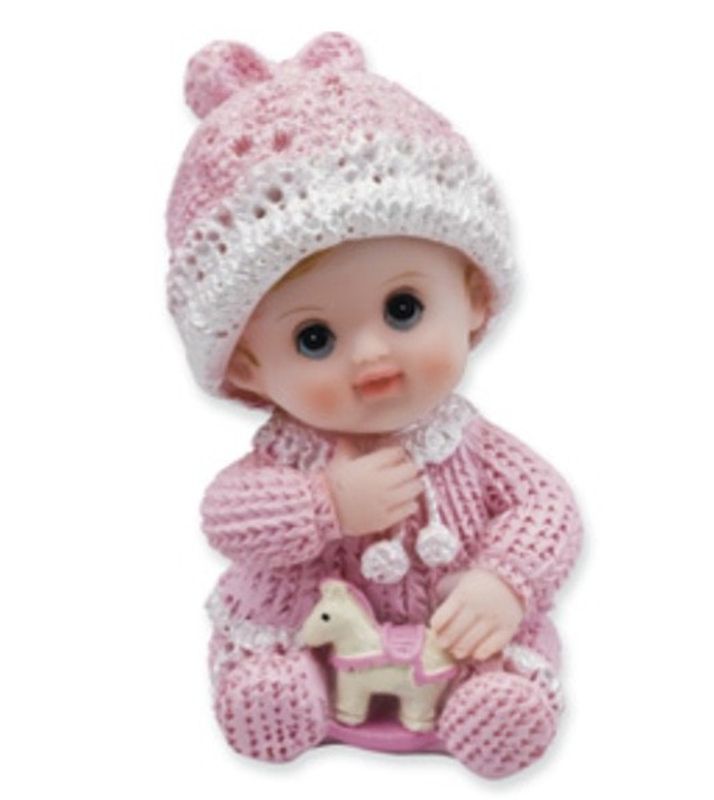 Baby Rosa Sittende