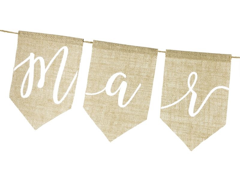 Banner Just Married Jute