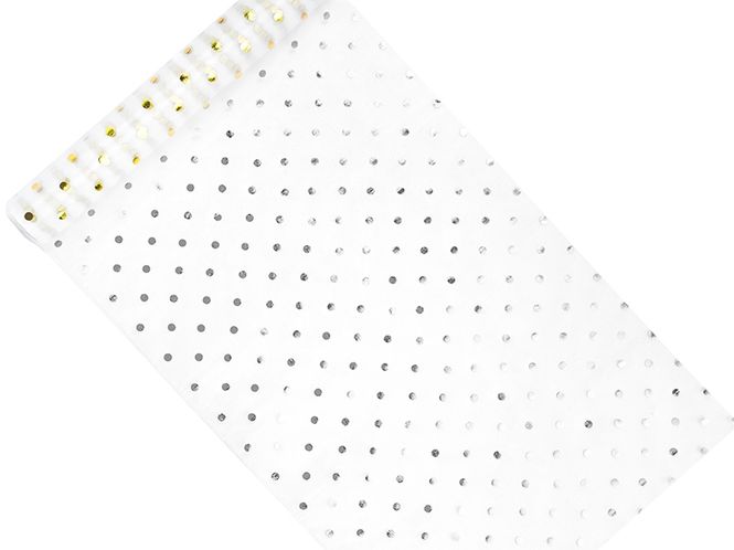 Hovedbilde Organza Hvit Gullprikket 9m