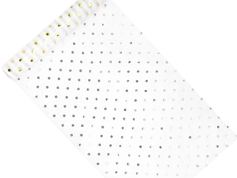 Organza Hvit Gullprikket 9m