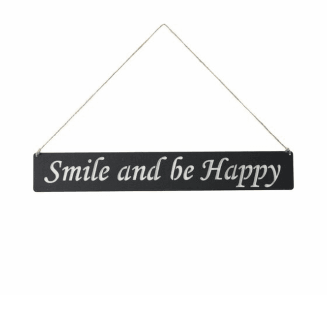 Hovedbilde Metallskilt – Smile and be Happy