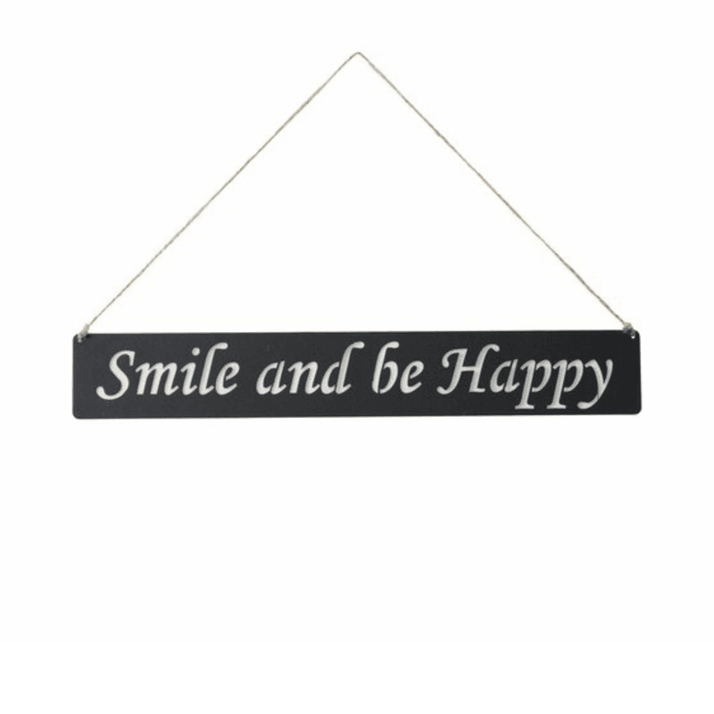 Metallskilt – Smile and be Happy