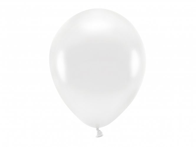 Hovedbilde ECO Ballonger 10 Stk, 30cm - Metallisk, Hvit