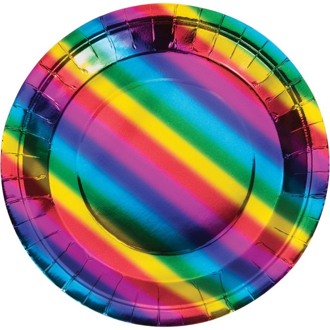 Hovedbilde Papptallerkener Middag Rainbow Foil