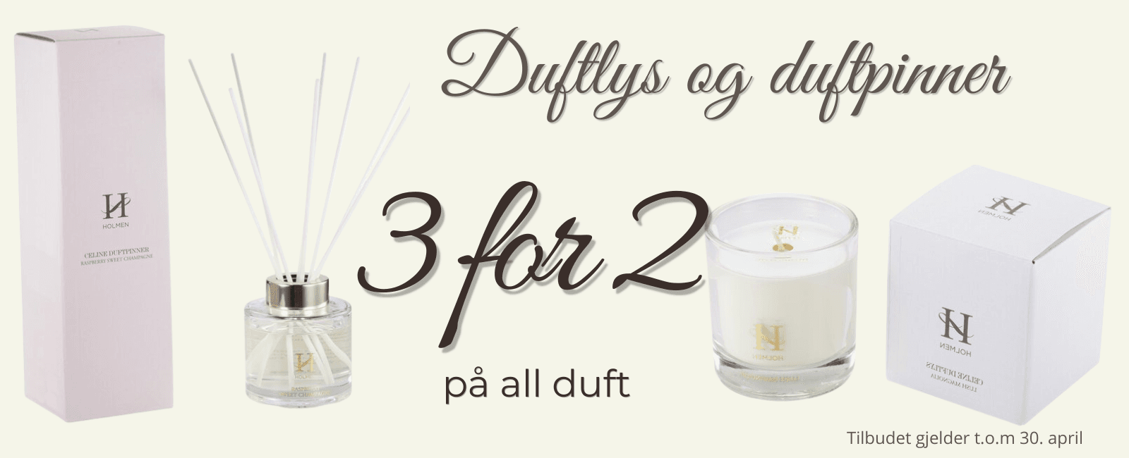 Karusell med informasjon om hva vi selger på nettsiden