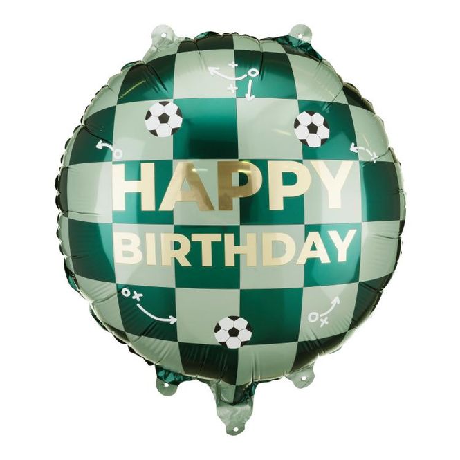 Hovedbilde Folieballong Happy Birthday med fotballmotiv 35 ...