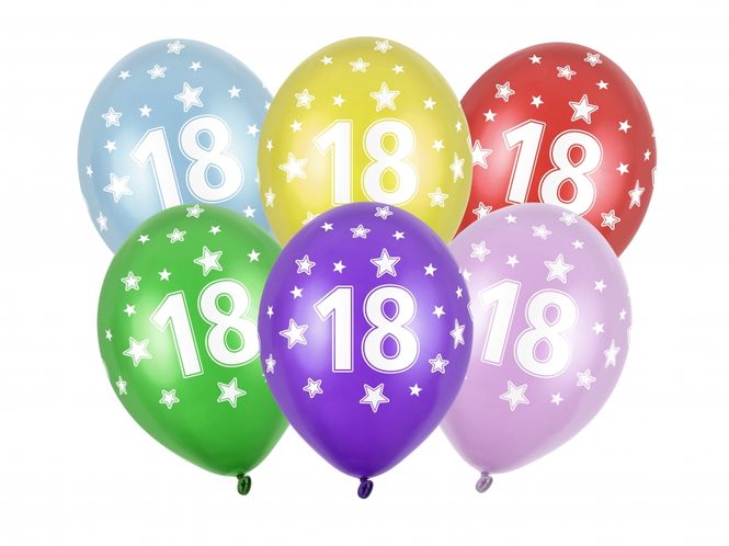 Hovedbilde Ballonger 18 Metallic Mix 6 stk