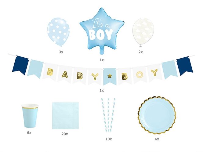 Hovedbilde Babyshower sett Gutt - 49 deler