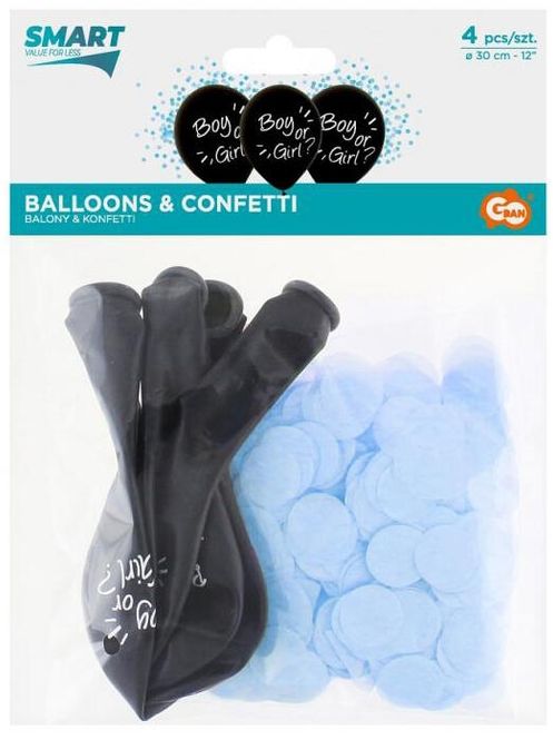 Hovedbilde Ballong baby blå konfetti