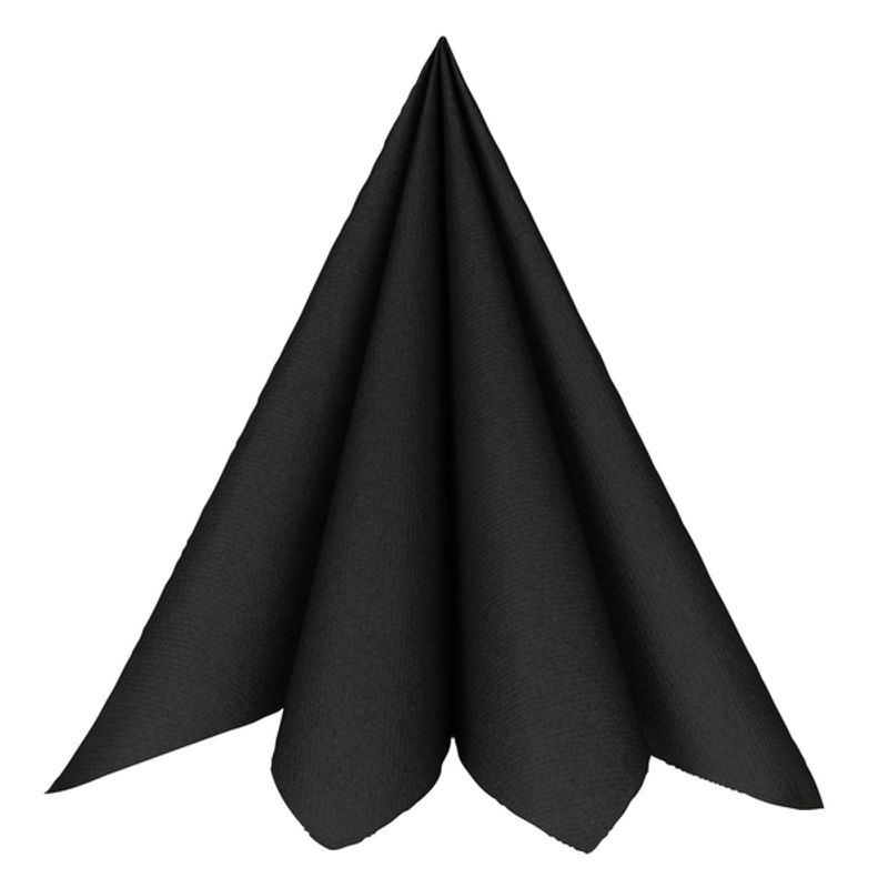 Servietter Luksus Textile Touch - Svart 20 stk