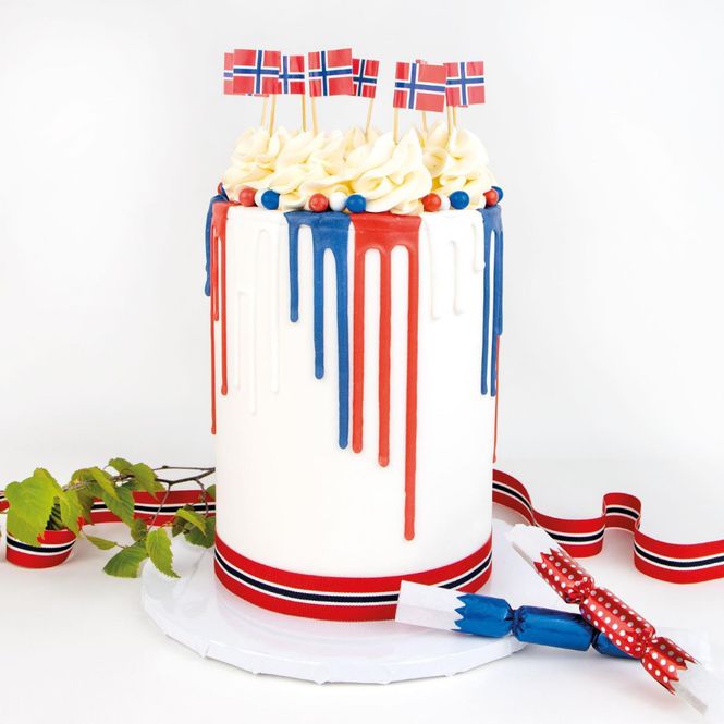 Hovedbilde Flagg Norske med Trepinne 10 stk
